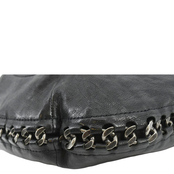CHANEL Modern Chain Calfskin Leather Hobo Bag Black