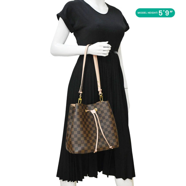 LOUIS VUITTON Neonoe MM Damier Ebene Shoulder Bag Brown