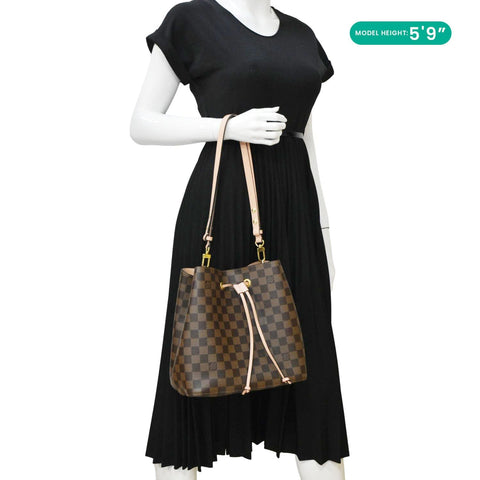 LOUIS VUITTON Neonoe MM Damier Ebene Shoulder Bag Brown