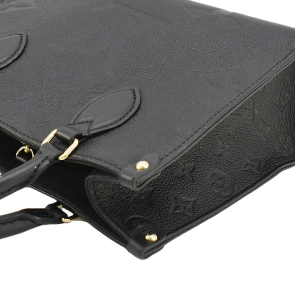 LOUIS VUITTON Onthego PM Monogram Empreinte Leather Tote Shoulder Bag Black