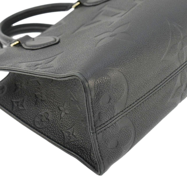 LOUIS VUITTON Onthego PM Monogram Empreinte Leather Tote Shoulder Bag Black