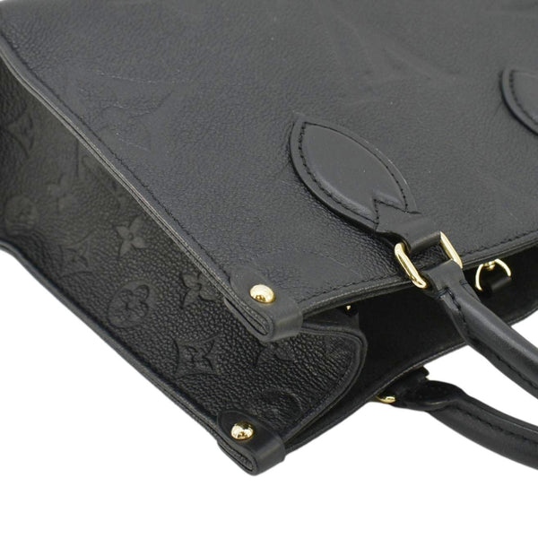 LOUIS VUITTON Onthego PM Monogram Empreinte Leather Tote Shoulder Bag Black