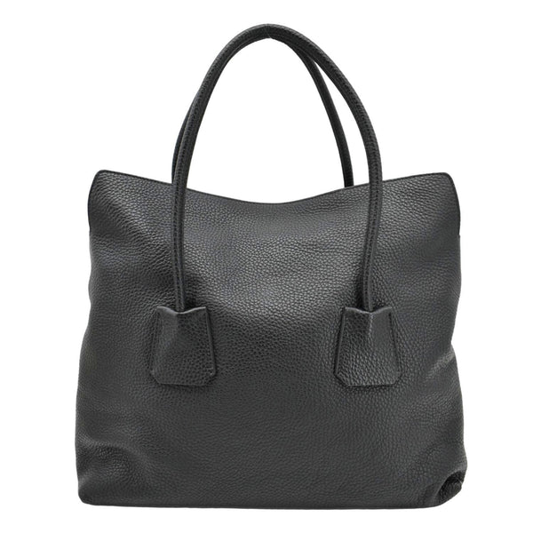 BURBERRY Baynard Medium Grainy Calfskin Leather Tote Bag Black back look