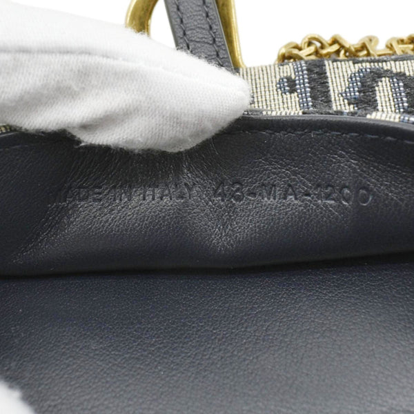 CHRISTIAN DIOR Nano Saddle Oblique Chain Wallet Navy Blue