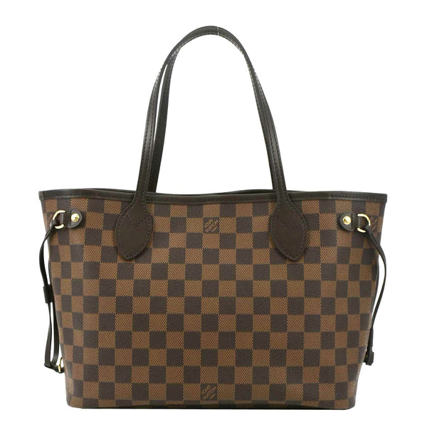 LOUIS VUITTON Neverfull PM Damier Ebene Tote Shoulder Bag Brown