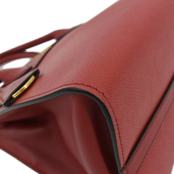 PRADA Paradigme Saffiano Leather Tote Shoulder Bag Red