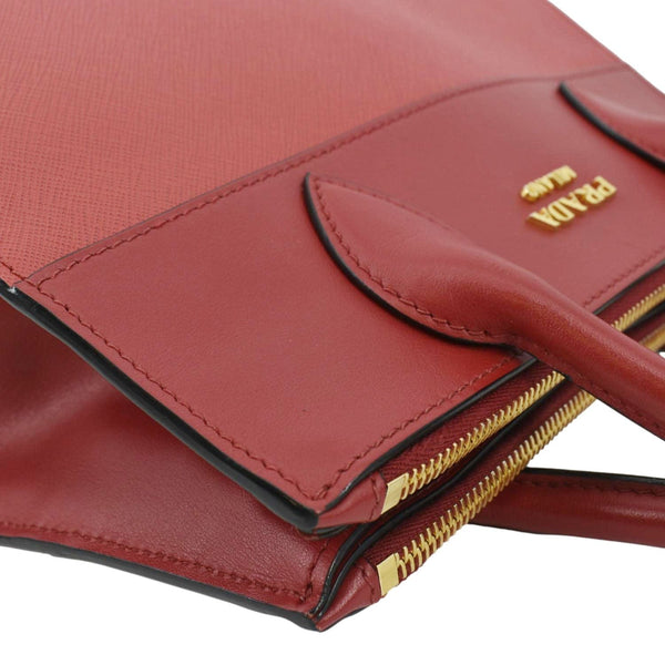 PRADA Paradigme Saffiano Leather Tote Shoulder Bag Red