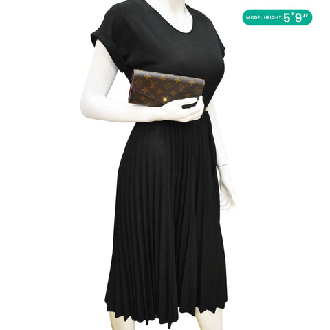 LOUIS VUITTON Sarah Monogram Canvas Wallet Brown