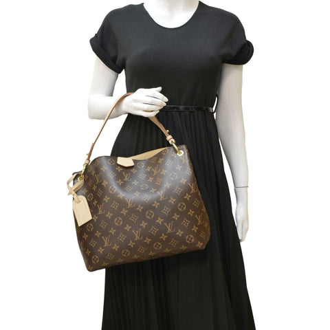LOUIS VUITTON Graceful PM Monogram Canvas Hobo Shoulder Bag Brown