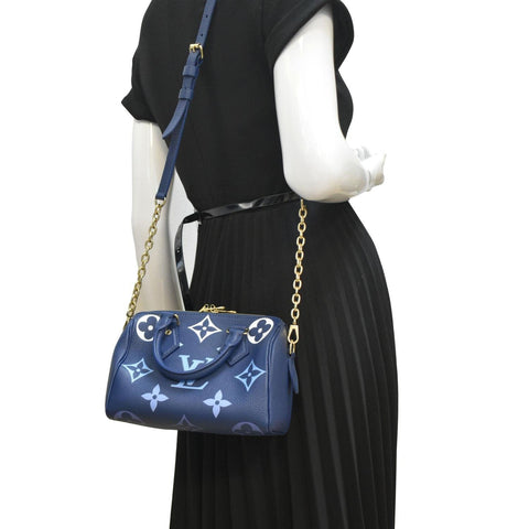 LOUIS VUITTON Speedy 20 Bandouliere Empreinte Monogram Shoulder Bag Degrade Blue