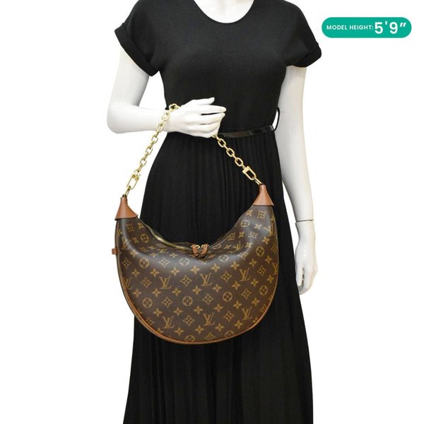 LOUIS VUITTON Loop Reverse Monogram Canvas Shoulder Bag Brown
