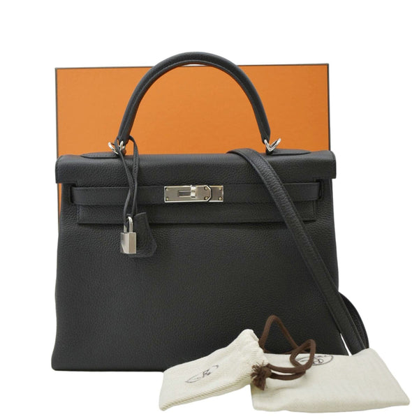HERMES Kelly 32 Shoulder Bag Black oveall look