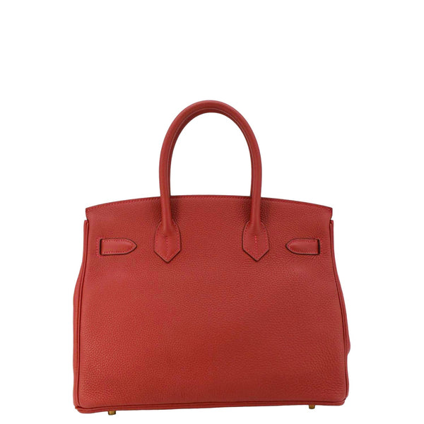 HERMES Birkin 30 Togo Leather Tote Bag Red 2020