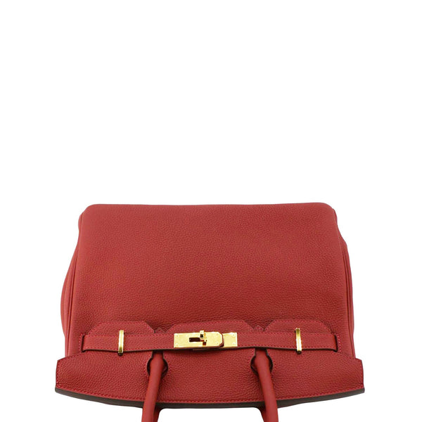 HERMES Birkin 30 Togo Leather Tote Bag Red 2020