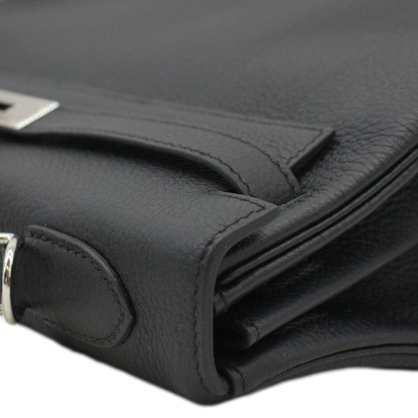 HERMES Kelly 32 Togo Leather Tote Shoulder Bag Black