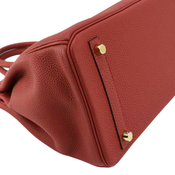 HERMES Birkin 30 Togo Leather Tote Bag Red 2020