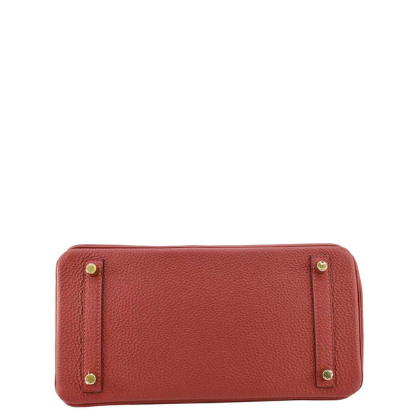HERMES Birkin 30 Togo Leather Tote Bag Red 2020
