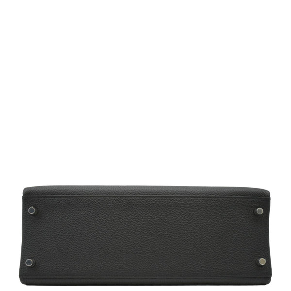 HERMES Kelly 32 Togo Leather Tote Shoulder Bag Black