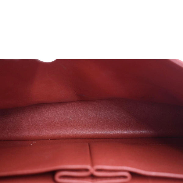 CHANEL Classic Medium Double Flap Quilted Leather Shoulder Bag Red