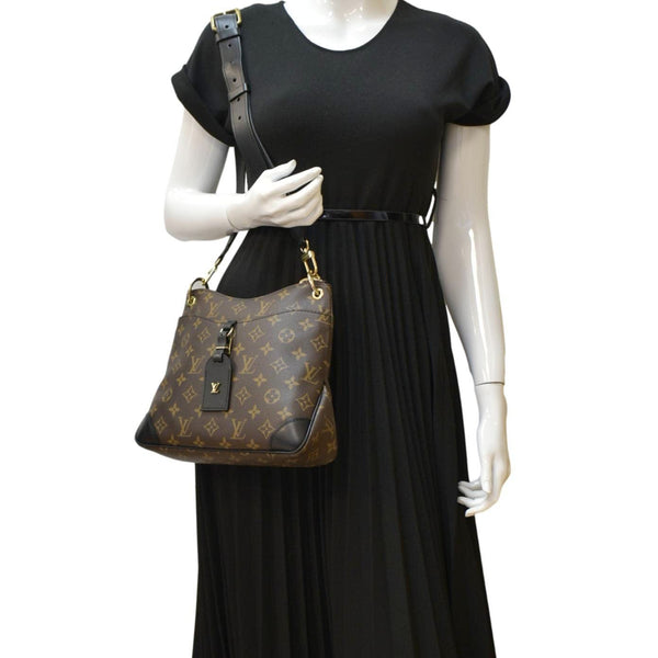 LOUIS VUITTON Odeon NM PM Monogram Canvas Shoulder Bag Brown