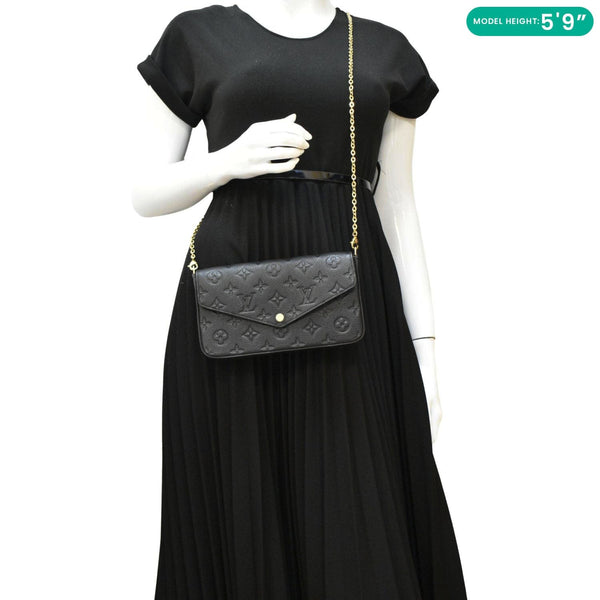 LOUIS VUITTON Felicie Monogram Empreinte Pochette Shoulder Bag dummy look