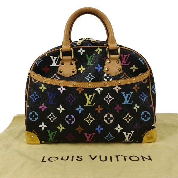 LOUIS VUITTON Trouville Multicolor Monogram Canvas Satchel Bag Black