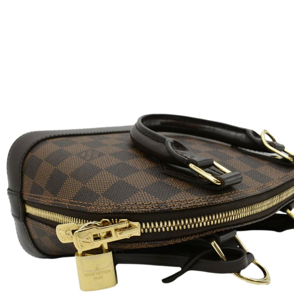 LOUIS VUITTON Alma BB Damier Ebene Satchel Bag Brown