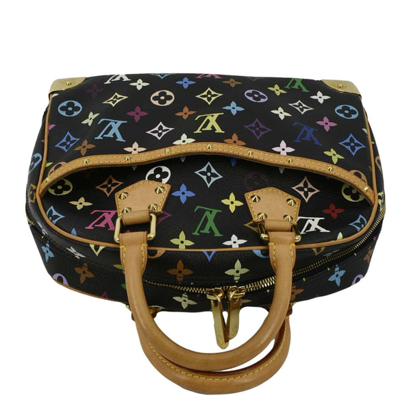 LOUIS VUITTON Trouville Multicolor Monogram Canvas Satchel Bag Black