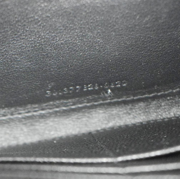 YVES SAINT LAURENT Envelope Chevron Leather Chain Wallet Crossbody Bag Black