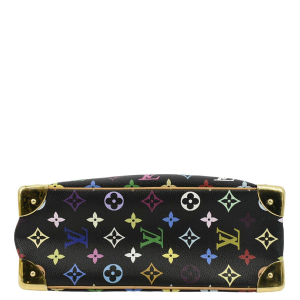 LOUIS VUITTON Trouville Multicolor Monogram Canvas Satchel Bag Black