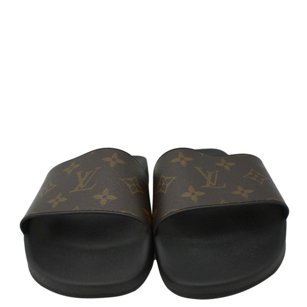 LOUIS VUITTON Sunbath Monogram Canvas Slide Sandals Brown US 6