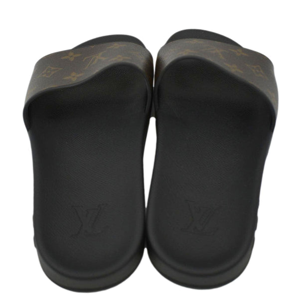 LOUIS VUITTON Sunbath Monogram Canvas Slide Sandals Brown US 6