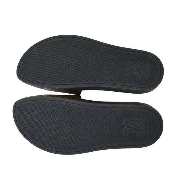LOUIS VUITTON Sunbath Monogram Canvas Slide Sandals Brown US 6
