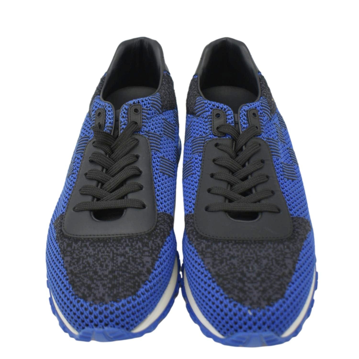 LOUIS VUITTON Runaway Trainer Damier Leather Sneakers Blue US 6