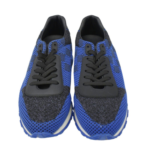LOUIS VUITTON Runaway Trainer Damier Leather Sneakers Blue US 6