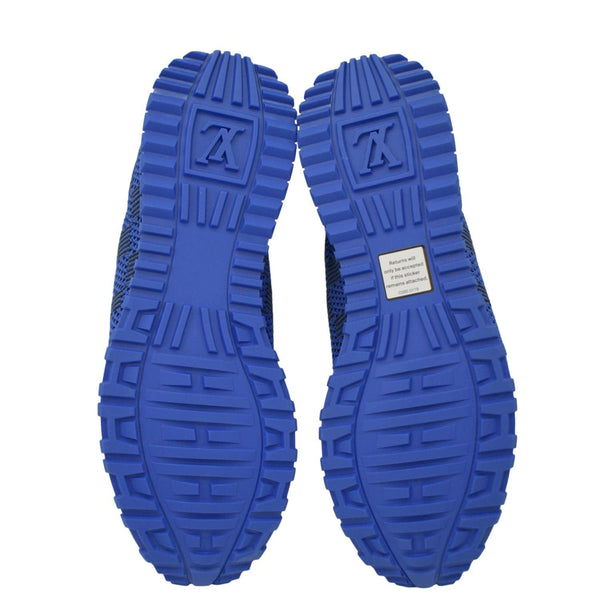 LOUIS VUITTON Runaway Trainer Damier Leather Sneakers Blue US 6