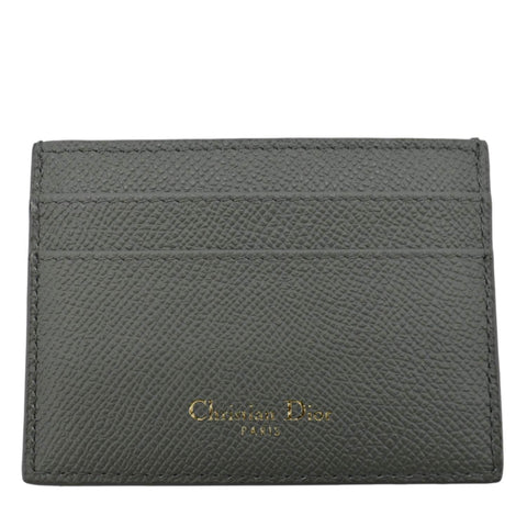 CHRISTIAN DIOR 30 Montaigne Grained Calfskin Leather Card Holder Dark Grey