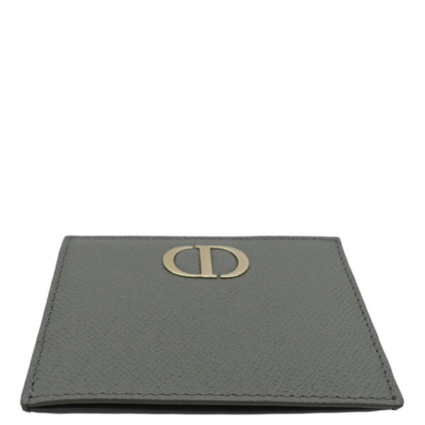 CHRISTIAN DIOR 30 Montaigne Grained Calfskin Leather Card Holder Dark Grey
