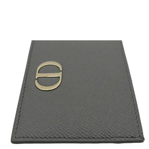 CHRISTIAN DIOR 30 Montaigne Grained Calfskin Leather Card Holder Dark Grey