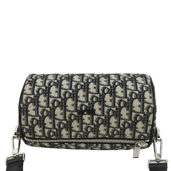 CHRISTIAN DIOR Roller Oblique Canvas Messenger Bag Navy Blue
