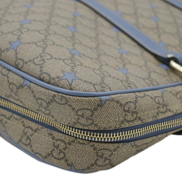 GUCCI Brown canvas tote bag with zipper closure