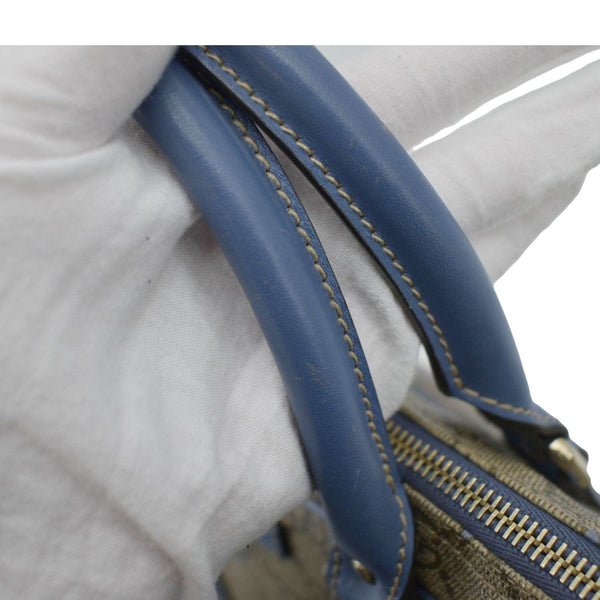 GUCCI Blue tote bag with brown handles