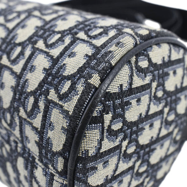 CHRISTIAN DIOR Roller Oblique Canvas Messenger Bag Navy Blue