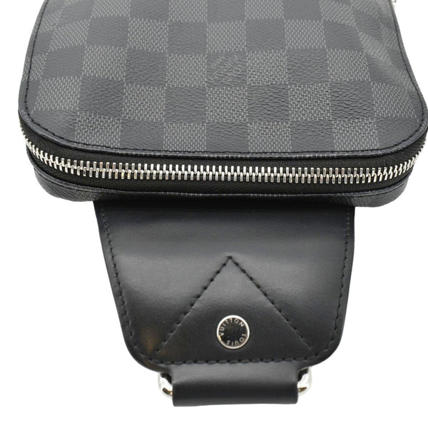 LOUIS VUITTON Avenue Sling Damier Graphite Backpack Bag Black upper look