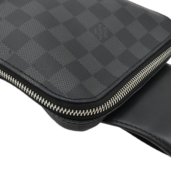 LOUIS VUITTON Avenue Sling Damier Graphite Backpack Bag Black corne rlook