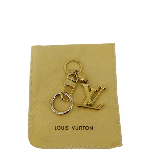 LOUIS VUITTON Facettes Metal Bag Charm Key Holder Gold