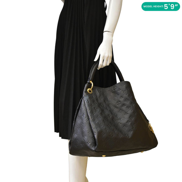 LOUIS VUITTON Artsy MM Monogram Empreinte Leather Shoulder Bag Noir Black