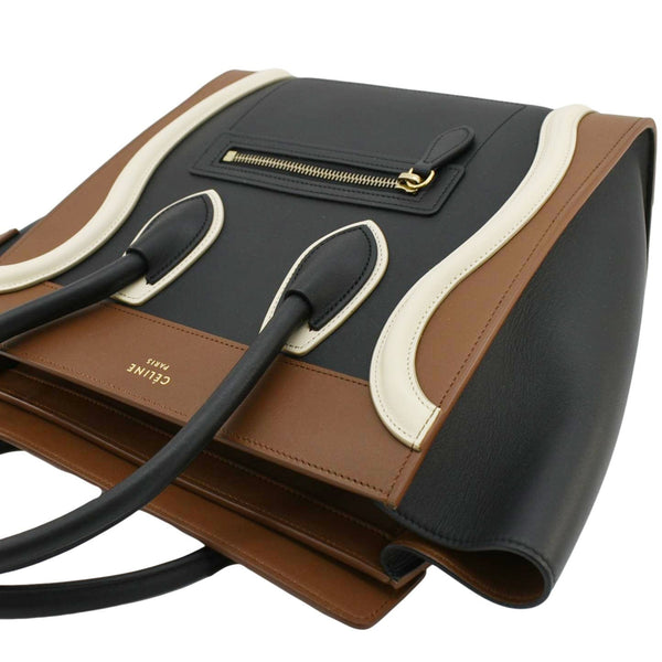 CELINE Luggage Smooth Leather Shoulder Bag Tricolor