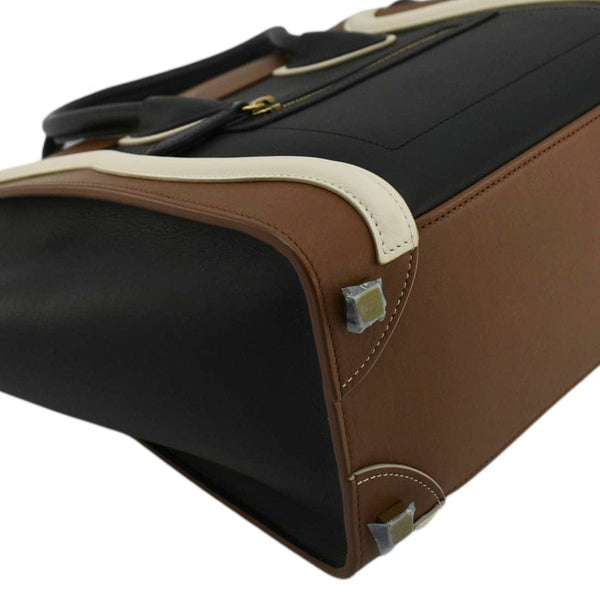 CELINE Luggage Smooth Leather Shoulder Bag Tricolor