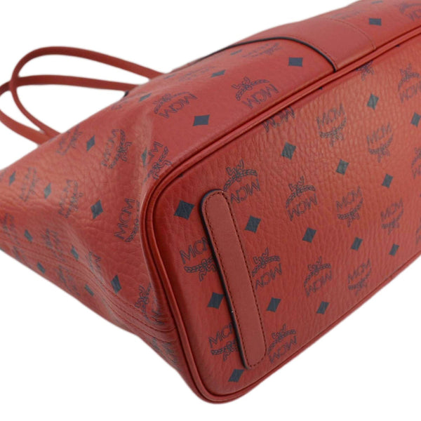 MCM Reversible Liz Large Visetos Canvas Shopper Tote Bag Red